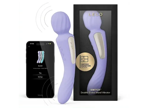 Vibrador | LELO LELO - SWITCH Doble Vibrador de Varita - Lila, 40% ABS, 60% silicona, 4 velocidades, Lila
