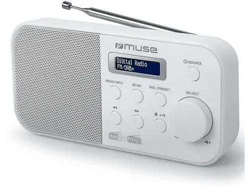 Radiodespertadores | Muse M-109 DBW Blanco / Radio despertador portátil MUSE, Blanco