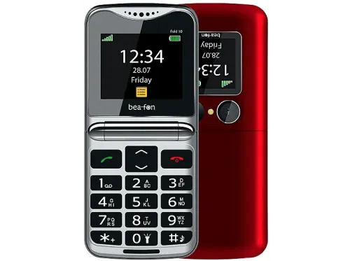 Móvil básico | BEAFON FOLD 10 RED, Black, Red, 16 GB, 1000 mAh
