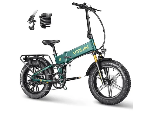 Bicicleta plegable | VITILAN i7PRO 3.0, Bicicleta eléctrica, 750 W, verde