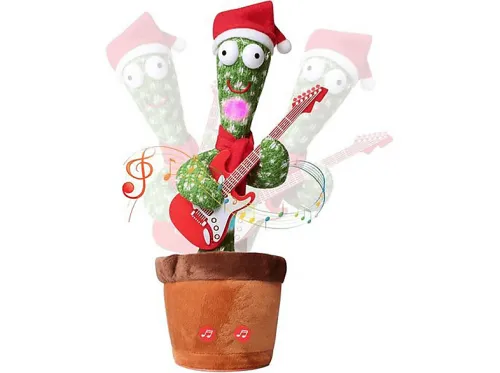 Muñeco de peluche interactivo | ARZOPA Cactus danzante | Guitarra navideña | Reproducción en bucle | 120 canciones, Verde