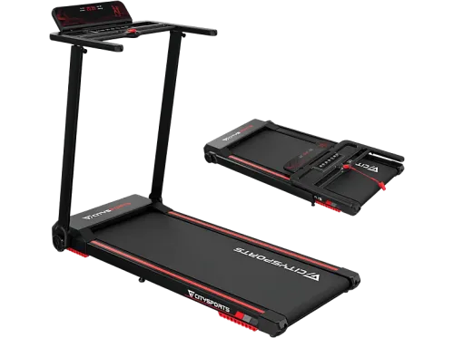 Cinta de correr | CITYSPORTS WP9 1-12km/h Plegable, Negro y rojo