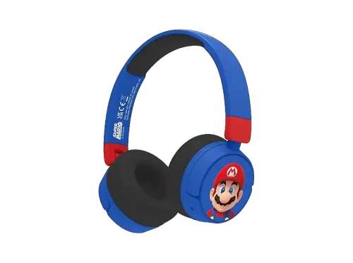Auriculares infantiles | FR-TEC Super Mario Kids Wireless Headphones, Autonomía 24 h, Diadema, Bluetooth, Micrófono integrado, Plegables, Azul