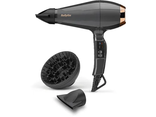 Secador | BABYLISS 6719DE- SECADOR ITALIAN AIR PRO 2200, 220 W, 2 niveles temperatura, 2 velocidades, Difusor incluido, Gris antracita