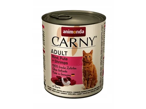 Comida húmeda para gatos | ANIMONDA Carny Adult ternera pavo gambas 800g, 800 g, para Gato