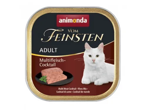 Comida húmeda para gatos | ANIMONDA Vom Feinsten Classic Cat sabor: mezcla de carne 100g, 100 g, para Gato