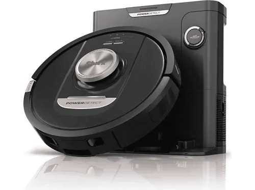 Robot aspirador | SHARK PowerDetect RV2820VEEU, 650 W, Depósito 0,23 l, Autonomía 110 min, Negro Plata