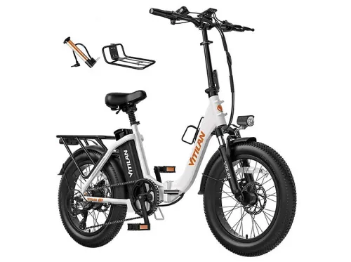 Bicicleta plegable | VITILAN U3, Bicicleta eléctrica, 750 W, blanco