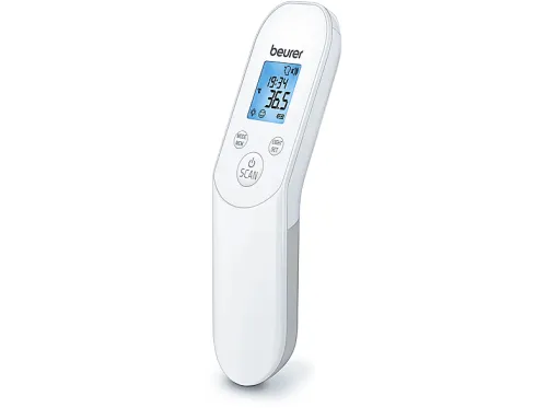 Termómetro | Beurer FT 85, Infrarrojos, 60 memorias, Pantalla LCD, Blanco