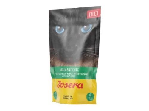 Comida húmeda para gatos | JOSERA Alimento Filete de pollo con pato para gato 70g, 70 g, para Gato