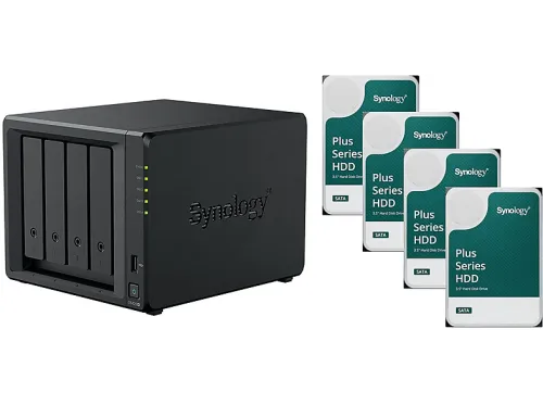 NAS Server | DS425+ (2GB RAM) con 4x 6TB HAT PLUS total: SYNOLOGY, HDD, 6 TB negro