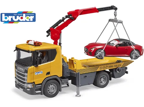 Coche de juguete | BRUDER 03552 SCANIA SUPER 560R CAMIÓN GRÚA CON MÓDULO L+S
