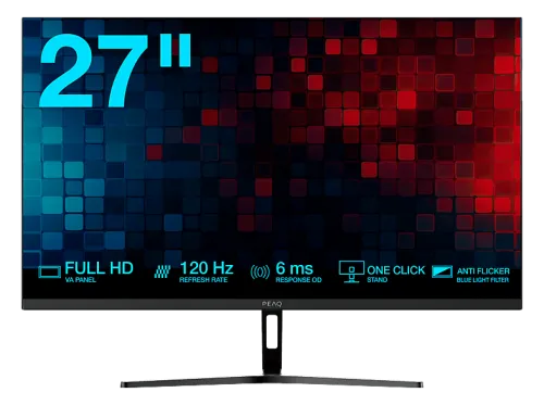 Monitor | PEAQ PMO S275-VFC, 27" Full-HD, 75 Hz, 6 ms, VA, FreeSync, Negro