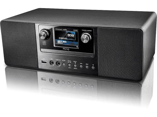 Radio CD | Peaq PDR360BT-B, WLAN, DAB+, FM, Bluetooth, Control remoto, Aux-In, Pantalla TFT, Negro