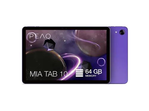 Tablet | PEAQ MIA TAB 10, 10.1" HD, 4GB RAM, 64GB, Allwinner A523, Android 15, IPS Incell, Morado