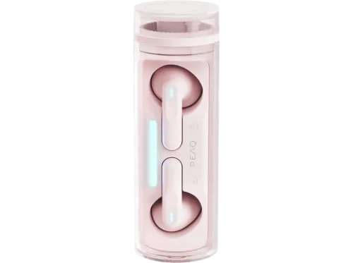 Auriculares True Wireless | PEAQ Rolling, 19h Autonomía, IPX3, Bluetooth, Micrófono, Control Táctil, Dual Pairing, Rosa