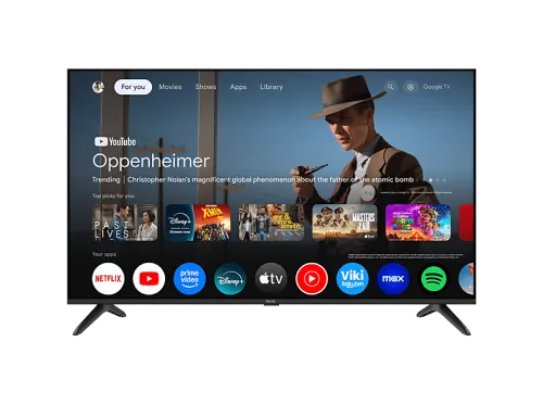 TV QLED 43" | PEAQ PTV 43GQU-5025T, UHD 4K, Smart TV, DVB-T2, Google TV, HDR10, Dolby Vision, Dolby Atmos, Triple Tuner, Negro