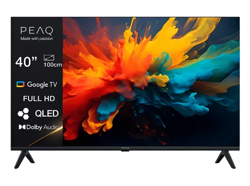 TV QLED 40" | PEAQ PTV 40GQF-5026T, Full-HD, Google TV, DVB-T2/C/S/S2, HDR, VESA de 200 x 200 mm, Negro