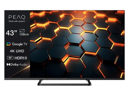 TV LED 43" | PEAQ PTV 43GU-5026C, UHD 4K, DVB-T2 (H.265), Direct LED, Negro