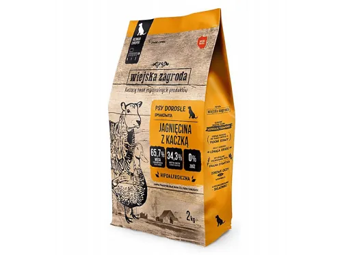 Pienso para perros | WIEJSKA ZAGRODA Cordero con Pato 2kg, 2 kg, para Perro