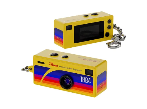 Cámara digital | SWISS+GO Mini Cámara Compacta Digital Llavero, 1,2 megapixel, Amarillo