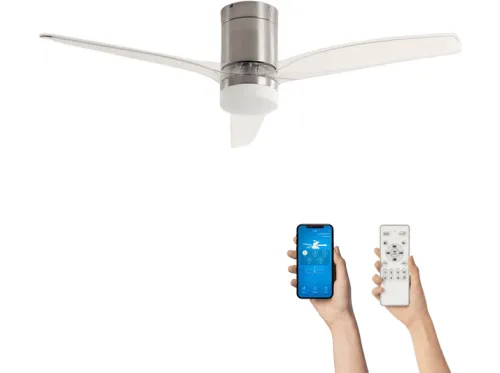 Ventilador de techo | COOL BREEZE Filip Ø132, 6 niveles velocidades, Plata
