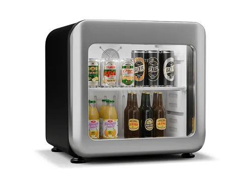 Nevera pequeña | KLARSTEIN Audrey Evo Beverage cooler 68, Altura 64 cm, Capacidad 68 l, Plata