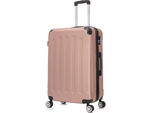 Maleta de viaje | RAYKONG ABS 76x49x29cm |107L| 28" |23kg semirrígida, Rosa dorado