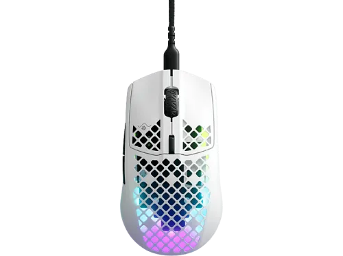 Ratón gaming | SteelSeries Aerox 3 White, Por cable, 8500 CPI, Óptico, USB-C, AquaBarrier, IP54, Blanco