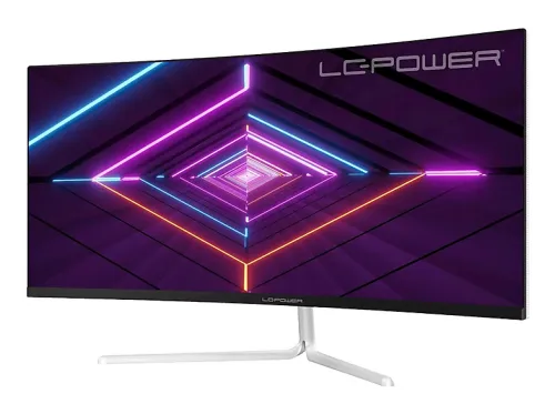 Monitor gaming | LC POWER LC-M34-UWQHD-100-C-V3 MPN, 34 ", UWQHD, 6 ms, 100 Hz, Blanco
