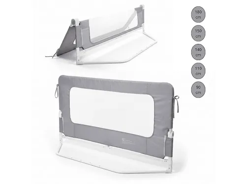Barrera de seguridad para niños | Infantil De 150 Cm, Altura Ajustable Y Sistema Plegable BATHBY, Gris