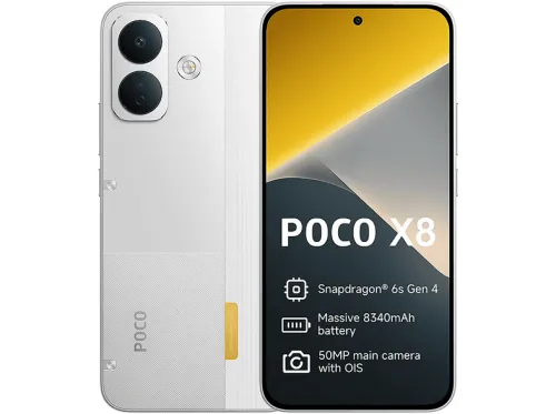 POCO X8 5G 6GB+128GB, 8340 mAh, Blanco, Móvil Android, 128 GB, 6 GB RAM, 6,83 " AMOLED, Qualcomm Snapdragon 6s Gen 4, Octa-Core, 8340 mAh