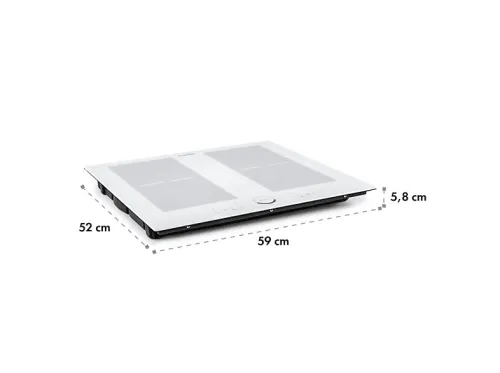 Placa de inducción | KLARSTEIN Delicatessa 60, 4 zonas, 59 cm, Vidrio Blanco