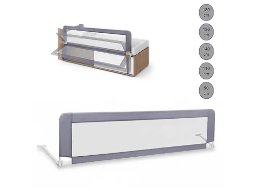 Barrera de seguridad para niños | Infantil De 90 Cm, Altura Ajustable Y Sistema Plegable BATHBY, Gris