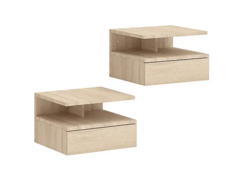 Mesita de noche | HOMCOM 831-338V85AK, Melamina de Madera, 32 cm x 35 cm, Roble