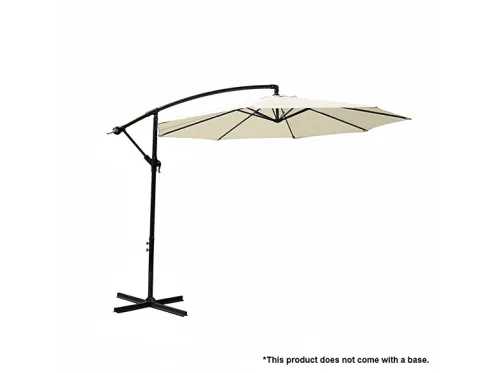 Sombrilla | LORVIK Lateral Inclinable 360° Con Mástil Y Manivela Beige Sin Base, Blanco