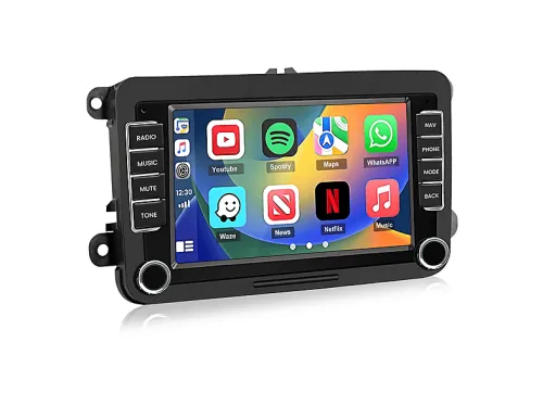 Autorradio | para VW Golf 5 6 Touran Polo HEXINEX, 7 "", carplay, android auto, GPS, SWC, WIFI, GPS, negro