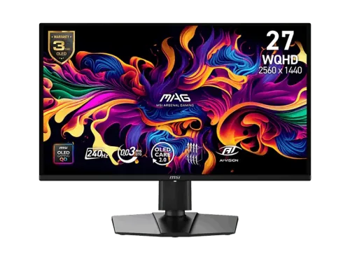 Monitor gaming | MSI MAG 274QP QD-OLED X24, 26.5 " WQHD, 240 Hz, 0.03 ms, QD-OLED, Altura Ajustable, Adaptive Sync, Negro
