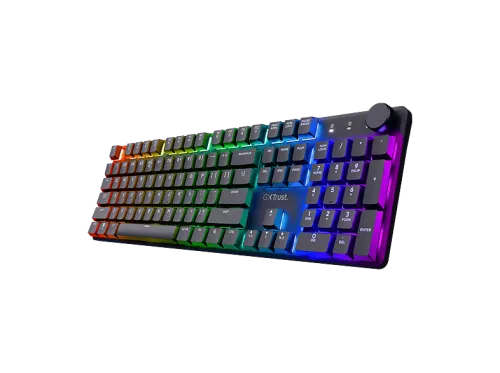 Teclado gaming | TRUST GXT 868 Torix, Inalámbrico y alámbrico, Teclas iluminadas, Negro