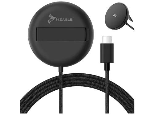Cargador inalámbrico | REAGLE RCHARQ4B, 15 vatios, 1 puertos, Negro