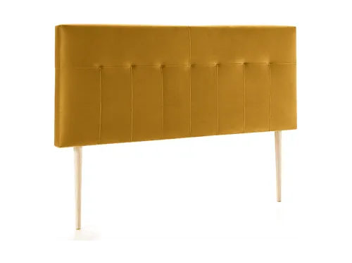 Cabecero | VS VENTA-STOCK Nápoles 160x100 cm Mostaza, Patas de Madera, 160 cm x 8 cm, Amarillo
