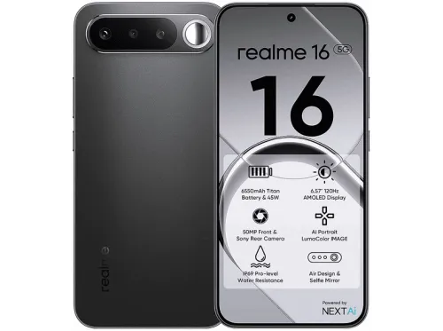 REALME 16 5G, Blanco, Móvil Android, 256 GB, 6 GB RAM, 6,57 " AMOLED, MediaTek Dimensity 6400 Turbo, 6550 mAh